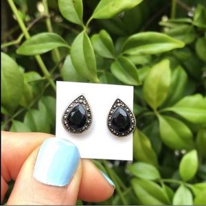 Black + Silver Bohemian Crystal Earrings
